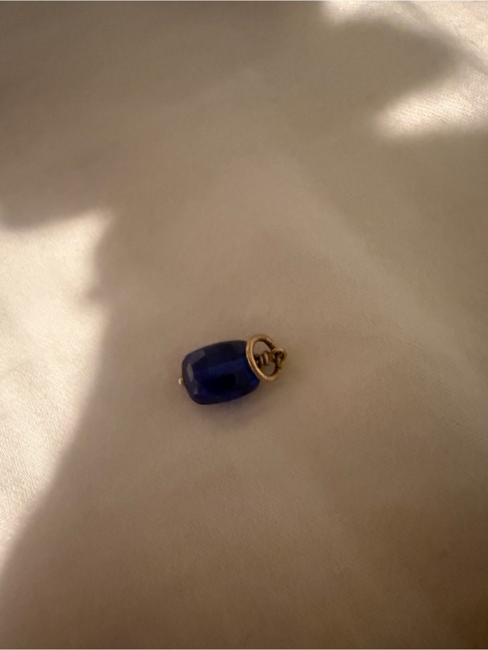 James Avery blue sapphire faceted bead gold - Picture 2 of 3